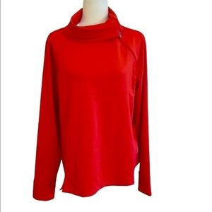 J.Jill Fit Side Zip Pullover Athletic Jacket Size XS Red